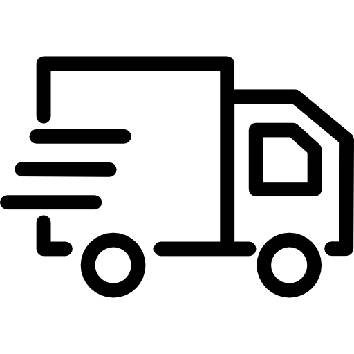 Une icône avec un camion pour illustrer la livraison rapide